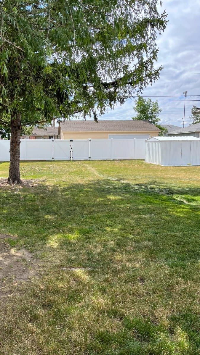 A well-maintained yard after a lawn-care visit.